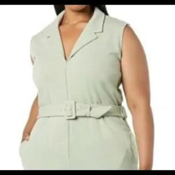 NWT TEREA Women's Aria Collared Zip Front Jumpsuit, Desert Sage, 3X - Picture 2 of 6